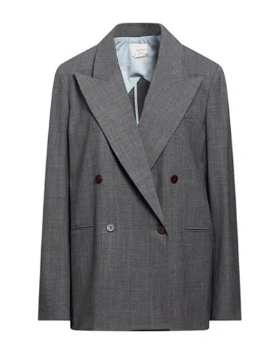 Alysi Chocolat Woman Blazer Grey Size 8 Polyester, Virgin Wool, Elastane In Gray