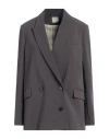 Alysi Chocolat Woman Blazer Lead Size 6 Polyester, Viscose, Elastane