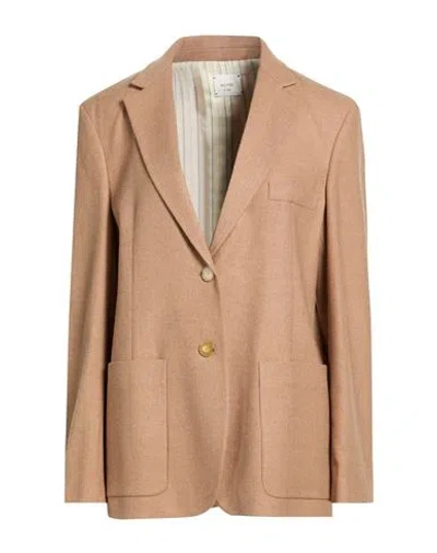 Alysi Chocolat Woman Blazer Sand Size 6 Viscose, Wool, Polyester, Elastane In Brown