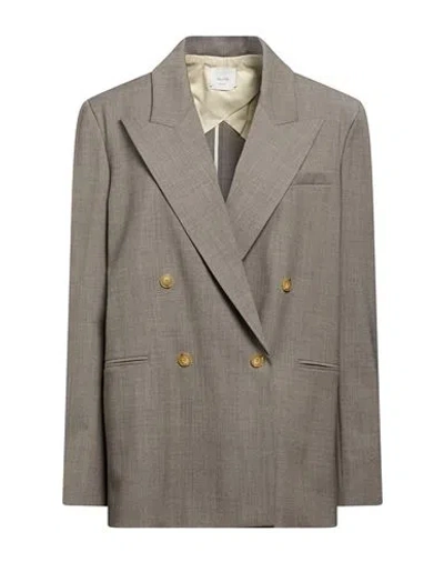 Alysi Chocolat Woman Blazer Taupe Size 8 Polyester, Virgin Wool, Elastane In Gray