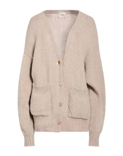 Alysi Chocolat Woman Cardigan Beige Size M Merino Wool, Cashmere In Brown
