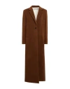 Alysi Chocolat Woman Coat Brown Size 2 Alpaca Wool, Virgin Wool, Polyamide In Brown