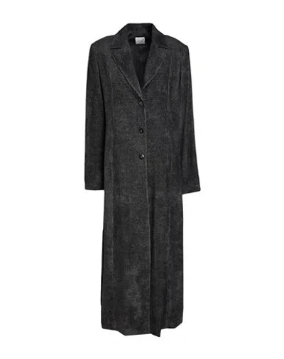 Alysi Chocolat Woman Coat Charcoal Size 6 Viscose In Gray