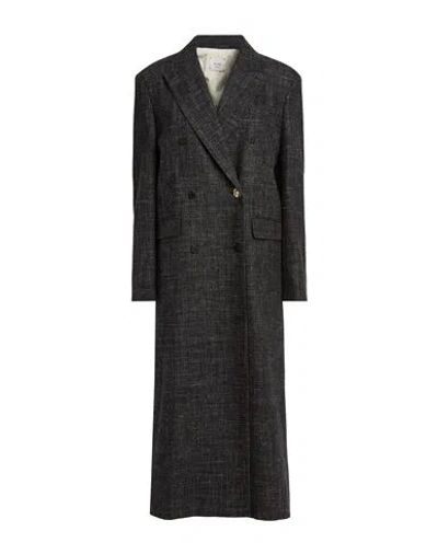 Alysi Chocolat Woman Coat Charcoal Size 6 Wool, Polyester, Linen In Gray