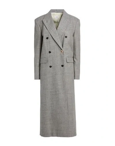 Alysi Chocolat Woman Coat Grey Size 4 Wool, Polyester, Linen In Gray