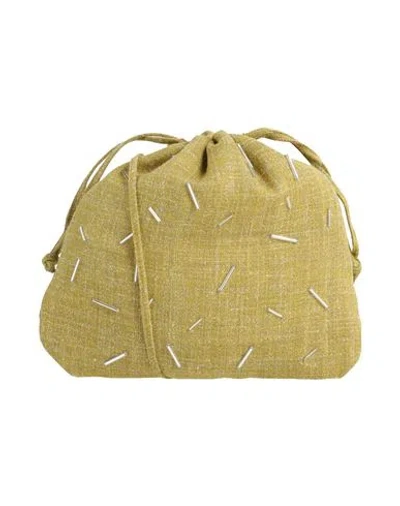 Alysi Chocolat Woman Cross-body Bag Lime Green Size - Wool, Polyester, Linen