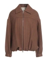 Alysi Chocolat Woman Jacket Brown Size 6 Virgin Wool, Polyamide, Wool, Viscose