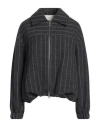 Alysi Chocolat Woman Jacket Charcoal Size 6 Virgin Wool, Polyamide, Wool, Viscose