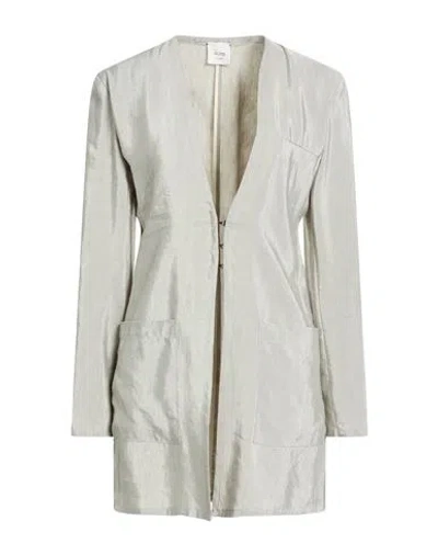 Alysi Chocolat Woman Jacket Sage Green Size 6 Acetate, Polyester In Gray