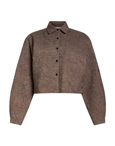 Alysi Chocolat Woman Jacket Taupe Size 0 Polyester, Virgin Wool In Grey