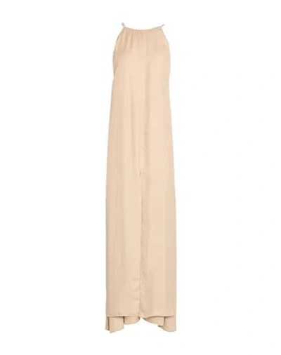 Alysi Chocolat Woman Maxi Dress Beige Size 4 Silk In Neutral
