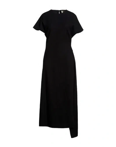 Alysi Chocolat Woman Maxi Dress Black Size 4 Virgin Wool