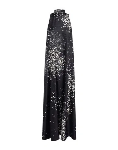 Alysi Chocolat Woman Maxi Dress Black Size 6 Silk