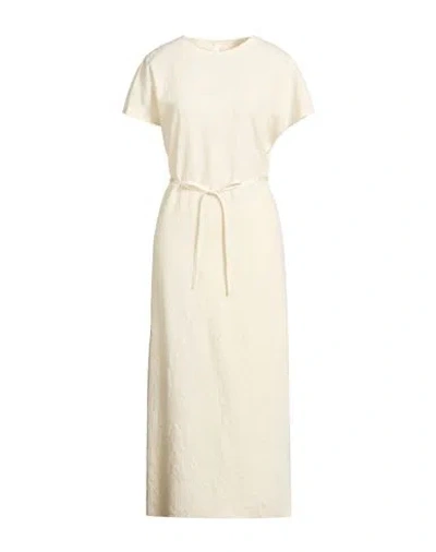Alysi Chocolat Woman Maxi Dress Cream Size 6 Virgin Wool In Yellow