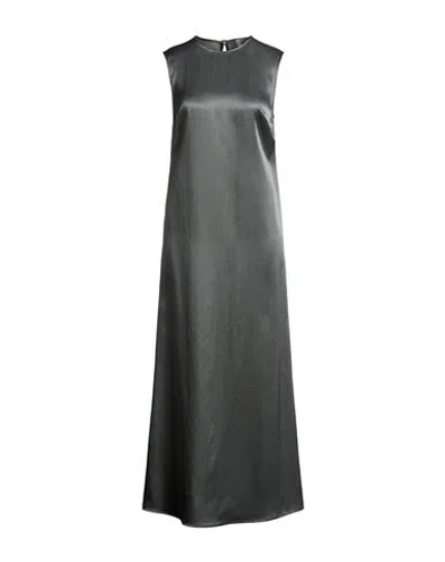 Alysi Chocolat Woman Maxi Dress Dark Green Size 8 Viscose, Virgin Wool, Cotton In Gray