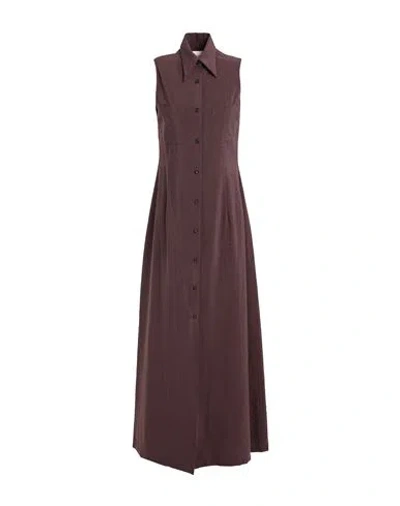Alysi Chocolat Woman Maxi Dress Plum Size 6 Silk, Polyamide In Purple