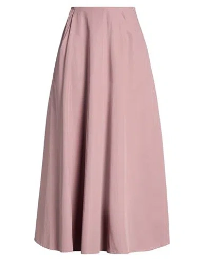 Alysi Chocolat Woman Maxi Skirt Antique Rose Size 6 Cotton In Pink