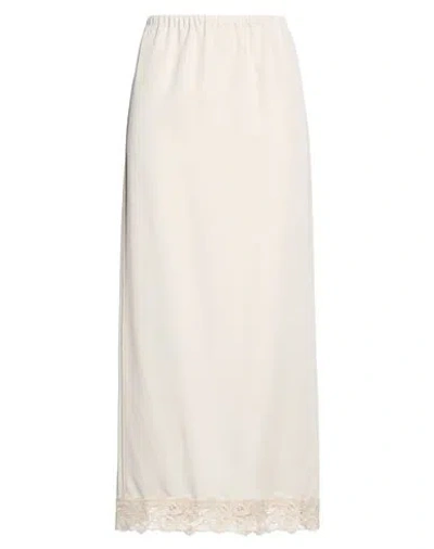 Alysi Chocolat Woman Maxi Skirt Beige Size 6 Modal, Polyester In Neutral