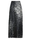 Alysi Chocolat Woman Maxi Skirt Black Size 8 Silk