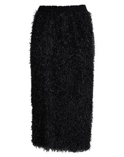Alysi Chocolat Woman Midi Skirt Black Size 8 Polyamide, Viscose