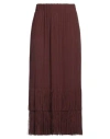 ALYSI ALYSI CHOCOLAT WOMAN MIDI SKIRT CHOCOLATE BROWN SIZE 8 POLYESTER