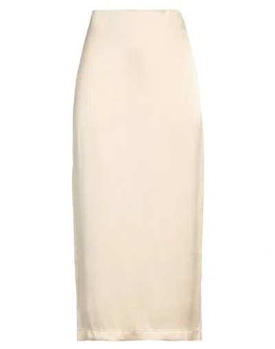 Alysi Chocolat Woman Midi Skirt Cream Size 8 Acetate, Viscose In Neutral