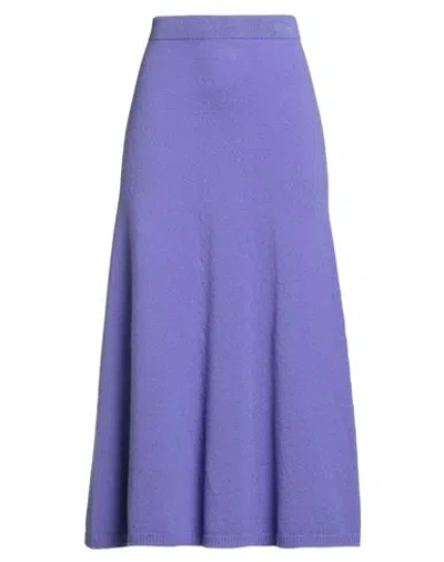 Alysi Chocolat Woman Midi Skirt Purple Size S Merino Wool