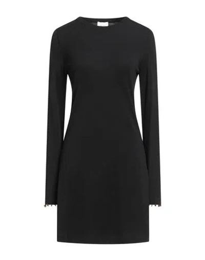Alysi Chocolat Woman Mini Dress Black Size 4 Virgin Wool
