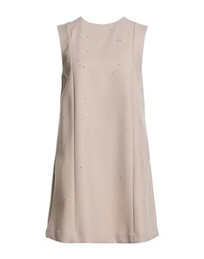 Alysi Chocolat Woman Mini Dress Blush Size 6 Polyester, Virgin Wool In Neutral
