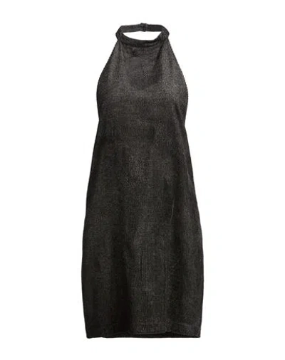 Alysi Chocolat Woman Mini Dress Charcoal Size 2 Viscose In Black
