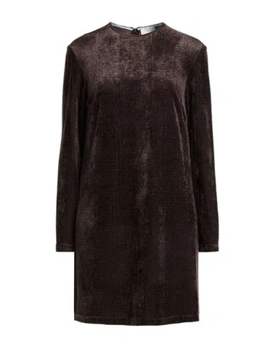 Alysi Chocolat Woman Mini Dress Chocolate Brown Size 8 Viscose, Polyamide