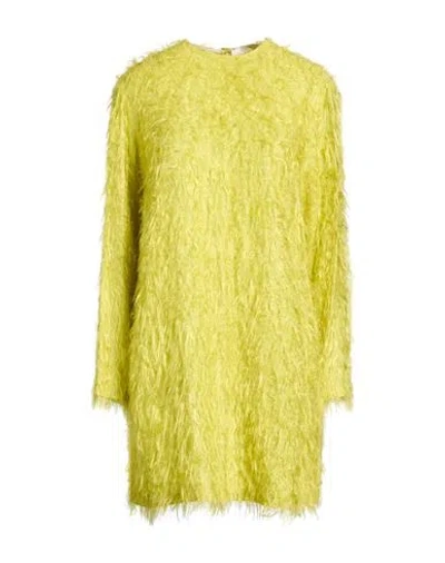 Alysi Chocolat Woman Mini Dress Yellow Size 8 Viscose, Wool, Polyester
