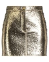 Alysi Chocolat Woman Mini Skirt Gold Size 6 Polyester