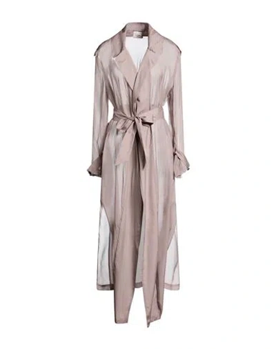 Alysi Chocolat Woman Overcoat & Trench Coat Light Brown Size 6 Silk In Neutral