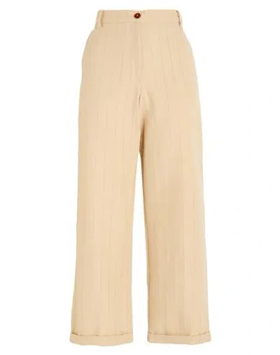 Alysi Chocolat Woman Pants Beige Size 6 Cotton, Virgin Wool In Neutral