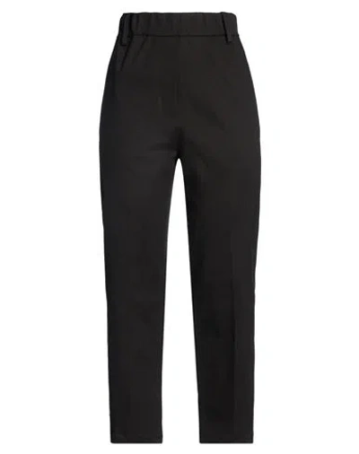 Alysi Chocolat Woman Pants Black Size 8 Cotton, Elastane