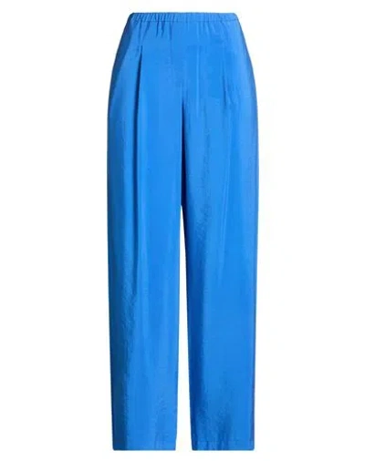 Alysi Chocolat Woman Pants Bright Blue Size 2 Cupro, Polyester