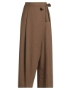 Alysi Chocolat Woman Pants Brown Size 4 Polyester, Virgin Wool, Elastane In Brown