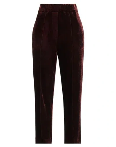 Alysi Chocolat Woman Pants Brown Size 8 Viscose, Polyester
