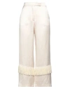Alysi Chocolat Woman Pants Cream Size 4 Viscose, Linen In White