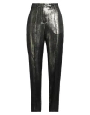 Alysi Chocolat Woman Pants Gold Size 8 Acetate, Viscose, Metallic Fiber In Black