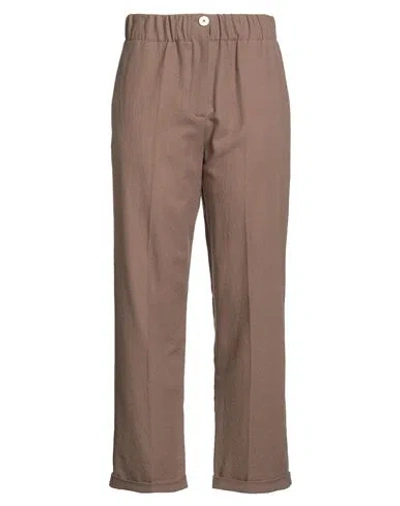 Alysi Chocolat Woman Pants Khaki Size 8 Virgin Wool In Brown