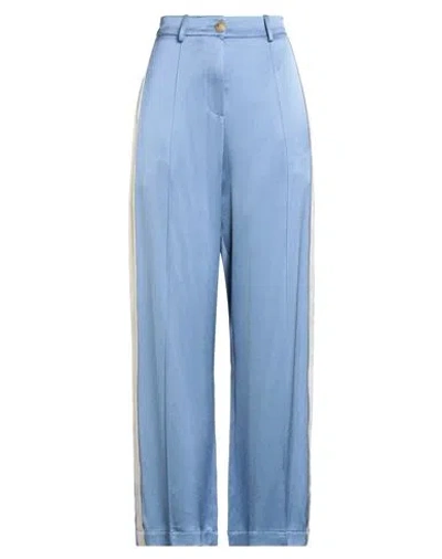 Alysi Chocolat Woman Pants Light Blue Size 4 Acetate, Viscose