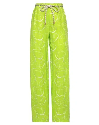 Alysi Woman Pants Acid Green Size 0 Cupro