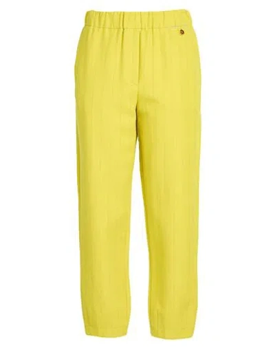 Alysi Chocolat Woman Pants Lime Green Size 2 Cotton, Virgin Wool