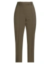 Alysi Chocolat Woman Pants Military Green Size 6 Polyester, Virgin Wool, Elastane In Brown