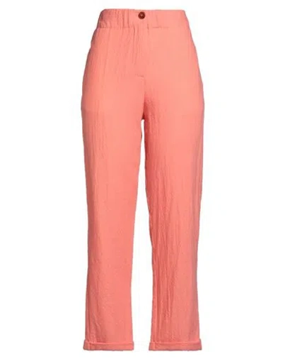 Alysi Chocolat Woman Pants Salmon Pink Size 6 Virgin Wool In Brown
