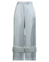 Alysi Chocolat Woman Pants Sky Blue Size 6 Viscose, Linen In Blue