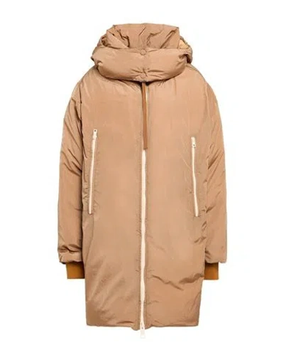 Alysi Chocolat Woman Puffer Camel Size 4 Polyamide, Cotton, Elastane, Polyester
