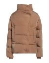 Alysi Chocolat Woman Puffer Camel Size 8 Polyamide